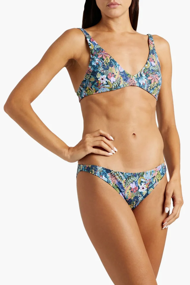 Onia Ashley Liberty-Print Low-Rise Bikini Briefs in Midnight blue, photo 2 of 4 from THE OUTNET