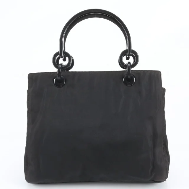 Prada Tessuto Nylon Triangle Logo Chain Handle Tote Bag in Nylon from The Reluxe