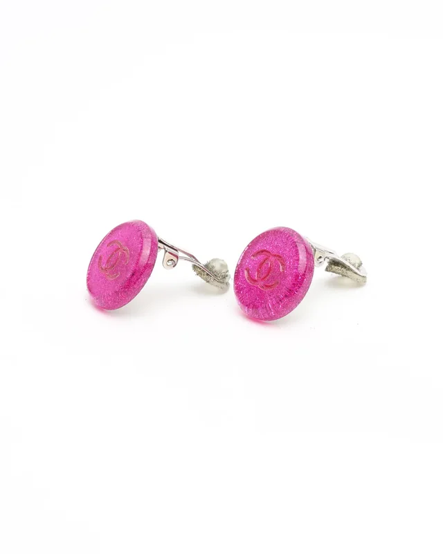 Chanel Coco Mark Resin Clip-on Earrings in Resin from A Retro Tale, photo 3 of 4