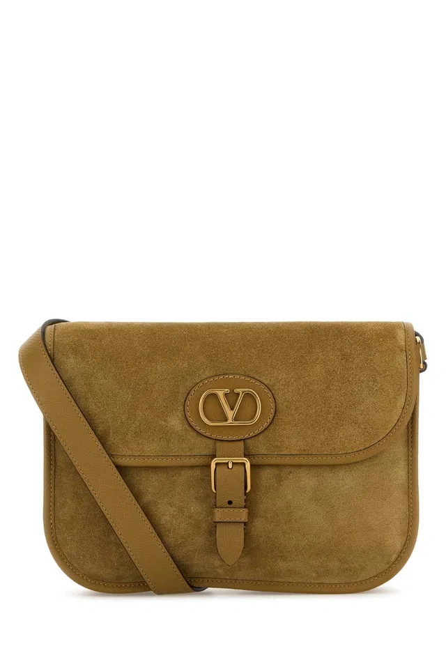 Valentino Garavani Antibes Crossbody Bag — Beige Cowhide - Bos Taurus in Beige Suede from HEWI