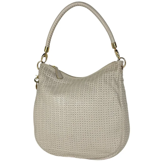 Dior Shoulder Bag Braided Leather Greige in Taupe Leather from The Reluxe