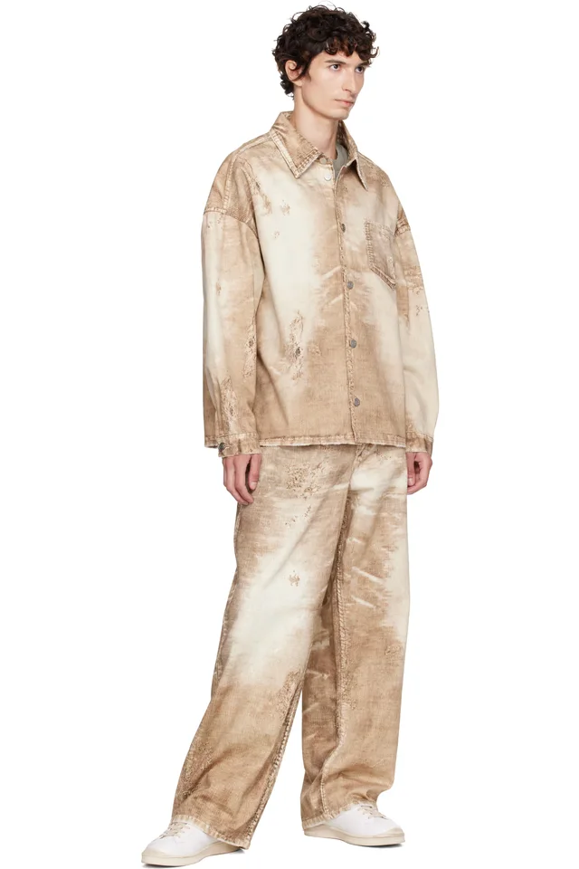 CAMPERLAB Beige Corduroy Print Denim Loose Jeans, photo 4 of 4 from SSENSE