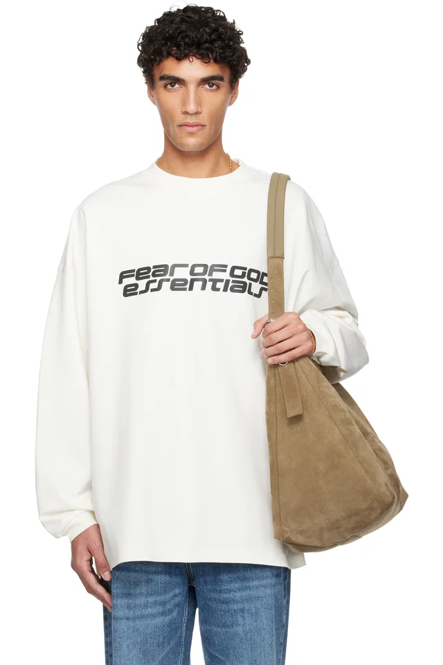 Fear of God ESSENTIALS Off-White Holiday Ponte 90s Long Sleeve T-shirt, image 1 of 1 from SSENSE