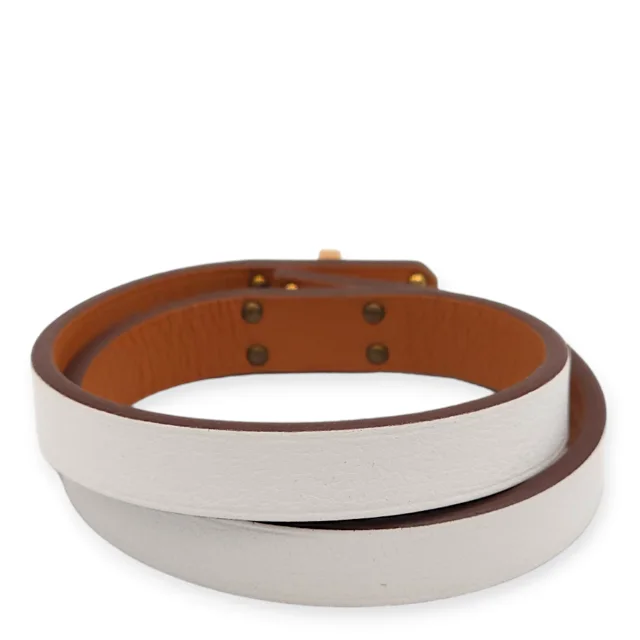 Hermès Mini Kelly Double Tour T2 Blue Brume Bracelet in Blue Swift leather from LuxLexicon, photo 2 of 2