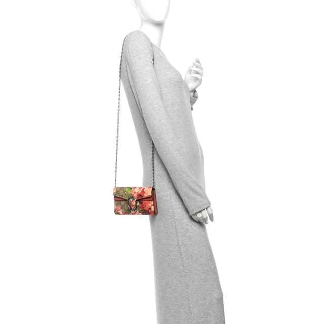 Gucci GG Supreme Monogram Blooms Super Mini Dionysus Shoulder Bag Beige Multicolor Dry Rose in Beige Suede from FASHIONPHILE, photo 2 of 12