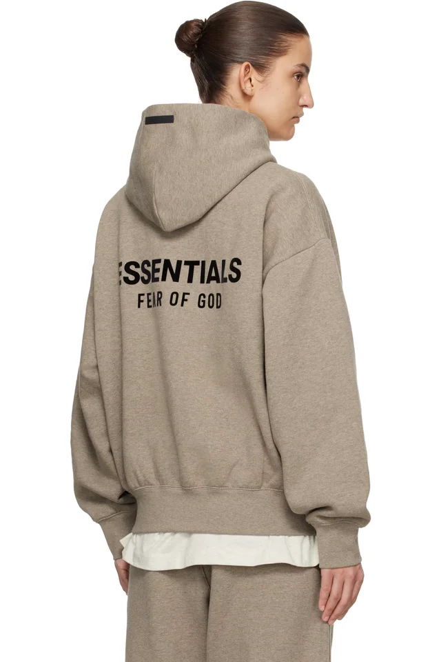 Fear of God ESSENTIALS Beige Classic Hoodie, photo 3 of 4 from SSENSE