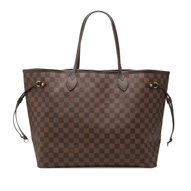 Brown Louis Vuitton Damier Ebene Neverfull GM Tote Bag in Brown Canvas from Designer Revival