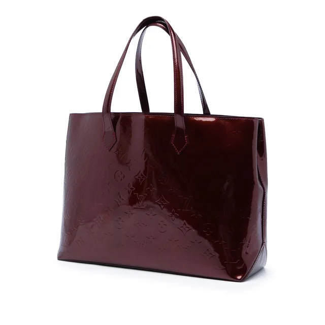 Red Louis Vuitton Monogram Vernis Wilshire MM Tote Bag in Red Leather from Designer Revival, photo 2 of 2