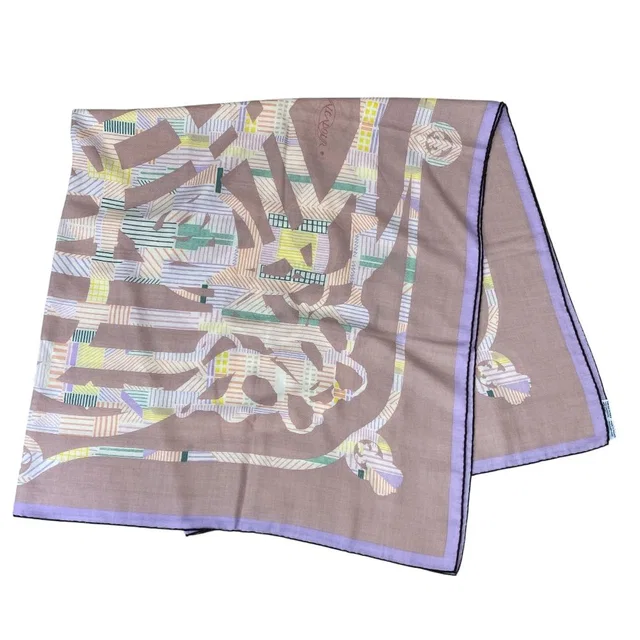 Hermès Carre 140 Cavalcadour Scarf Large Shawl Horse Tackle Boxed Cashmere Silk in Silk from The Reluxe