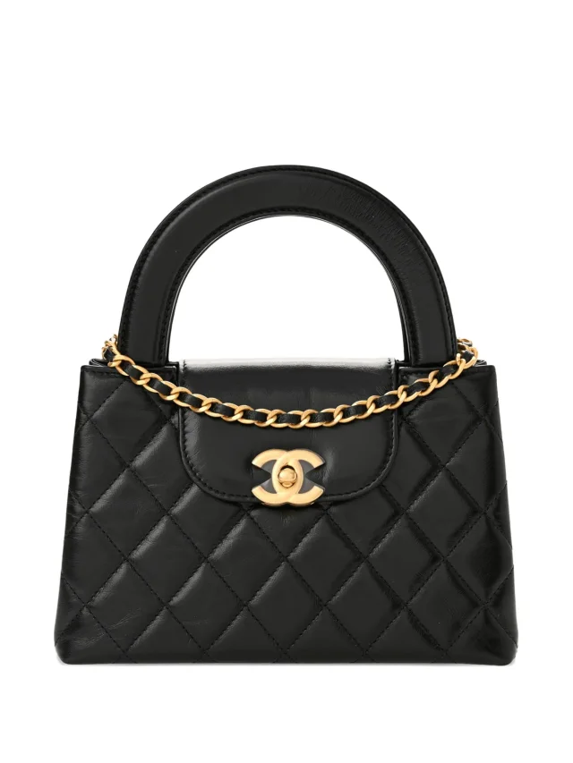 Chanel Pre-Owned 2025 Nano Kelly Quilted Calfskin gold-hardware Tote Bag | Black | FARFETCH in Black Calfskin from Farfetch