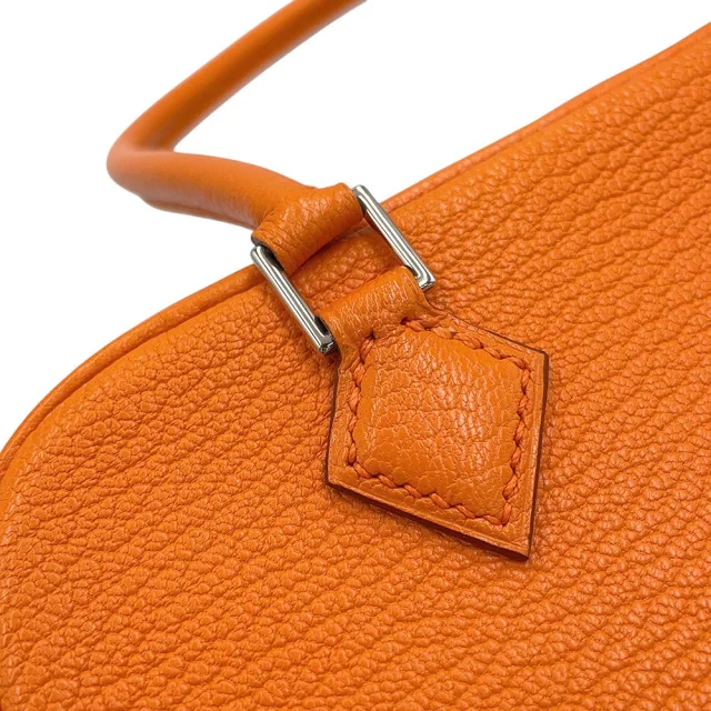 Hermès Plume Orange Chevre Myzore Goatskin Size Mini in Orange Goatskin from GALLERY RARE, photo 9 of 12