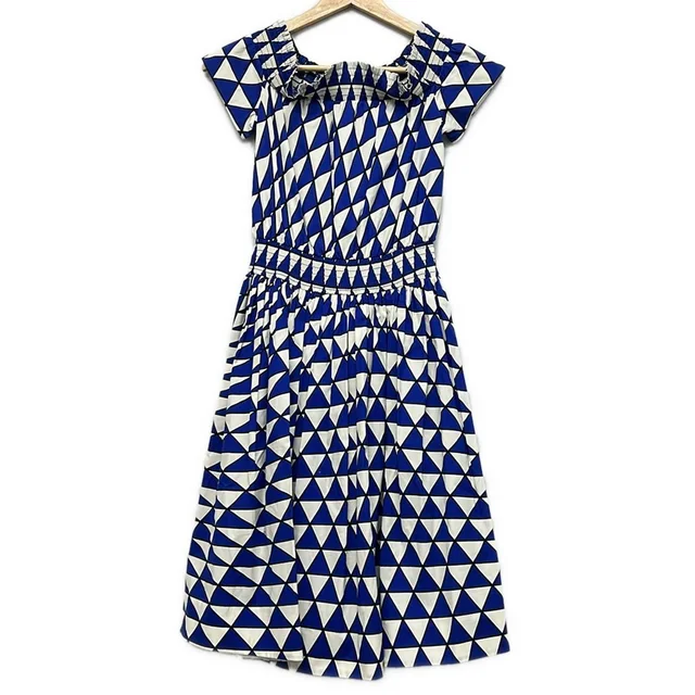 Prada Dress S Blue White Black Short Sleeve Knee-Length in Black from The Reluxe