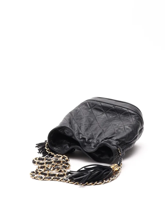Chanel CC Tassel Bucket On Chain Bag in Leather from A Retro Tale, photo 5 of 9