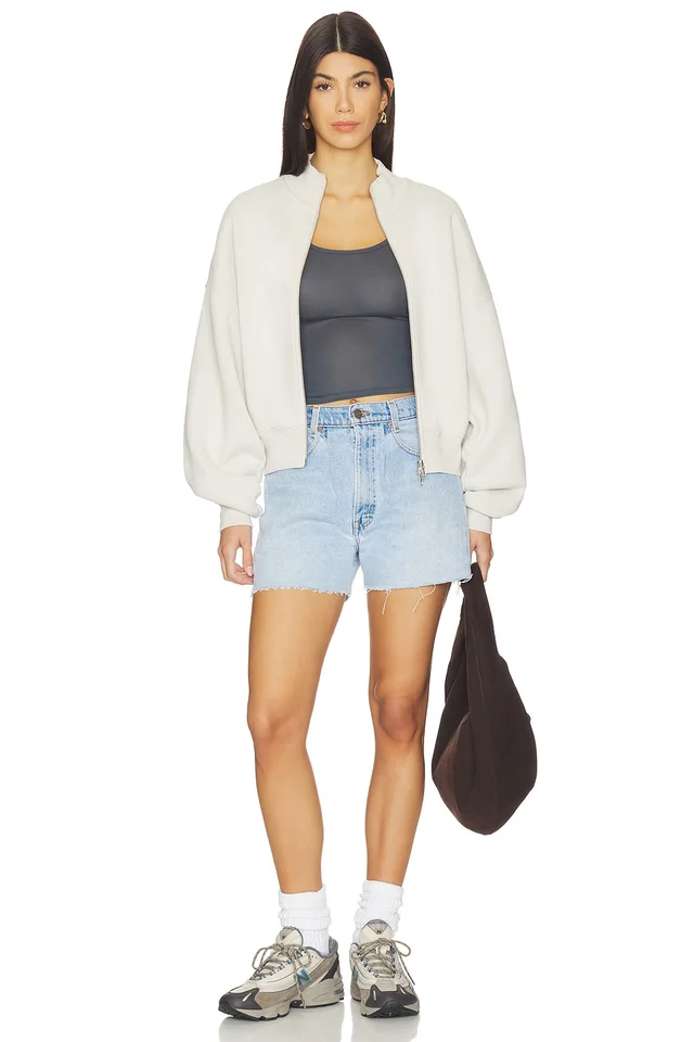 AGOLDE Jensen Zip Up Sweatshirt in Bone, photo 5 of 5 from REVOLVE (Canada)