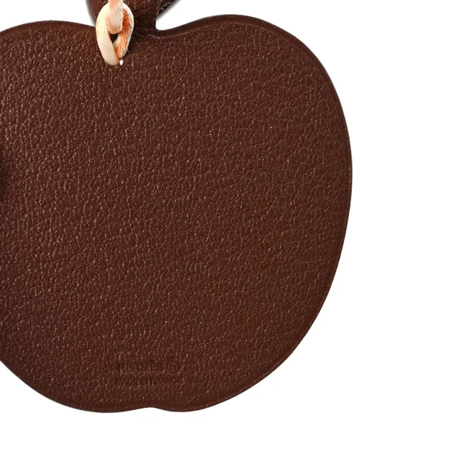 Hermès Taurillon Clemence Chevre Mysore Silk Petit H Apple Leaf Bag Charm in Clemence leather from FASHIONPHILE, photo 3 of 4