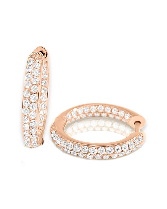 Sabrina Designs 14K Rose Gold 1.00 ct. tw. Diamond Hoops, image 1 of 1 from Rue La La