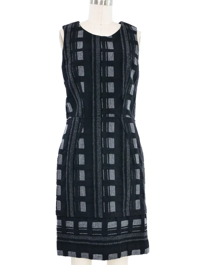 2010 Balenciaga Check Sleeveless Dress in Wool from Arcade Vintage