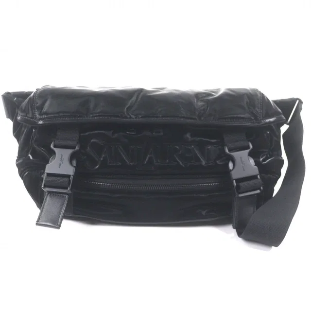 Saint Laurent Embroidery Belt Bag Black in Black Nylon from The Reluxe