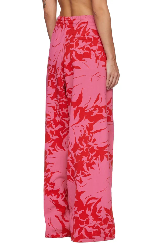Dries Van Noten Red & Pink Loose Sweatpants, photo 3 of 4 from SSENSE
