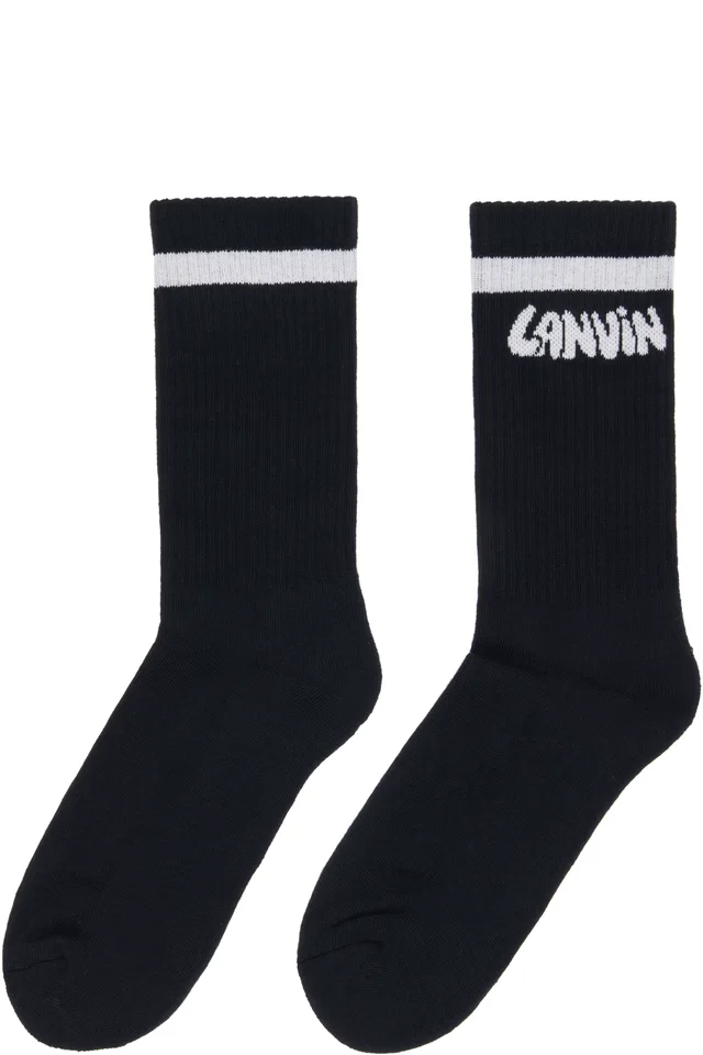Black 'Lanvin' Cotton Socks, photo 2 of 2 from SSENSE