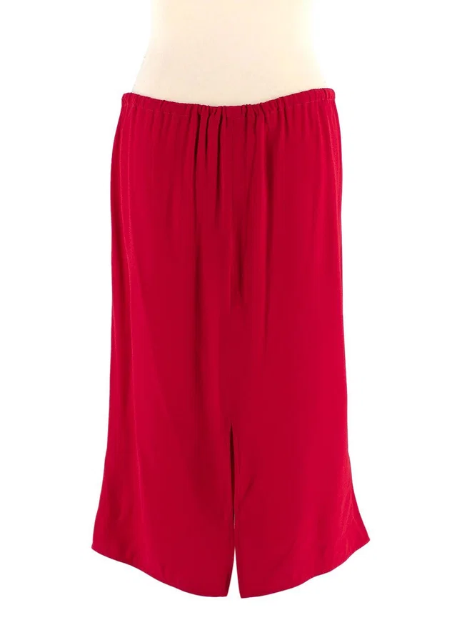 Marni Red Contrast Stripe Midi Skirt in Red from HEWI