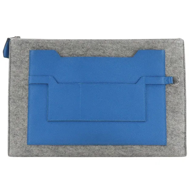 Hermès Toodoo Epsom And Wool Blue Bag in Blue Epsom leather from HEWI