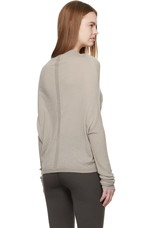 Rick Owens Off-White Temple Crater Knit Sweater, photo 3 of 4 from SSENSE