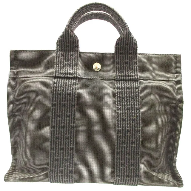 Hermès Herline PM Canvas Gray Tote Bag in Grey Canvas from The Reluxe