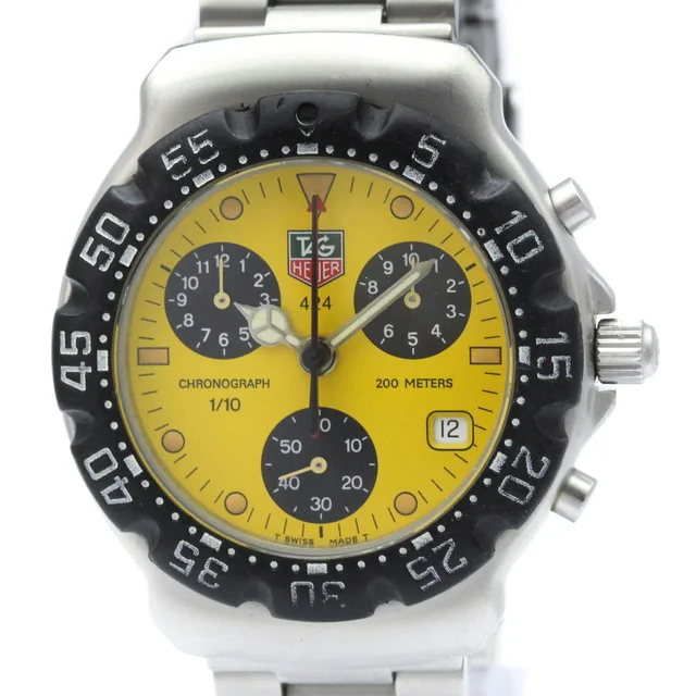 TAG Heuer 2000 Formula 1 Chronograph Steel Quartz Mens Watch CA1212 in Yellow from Elady