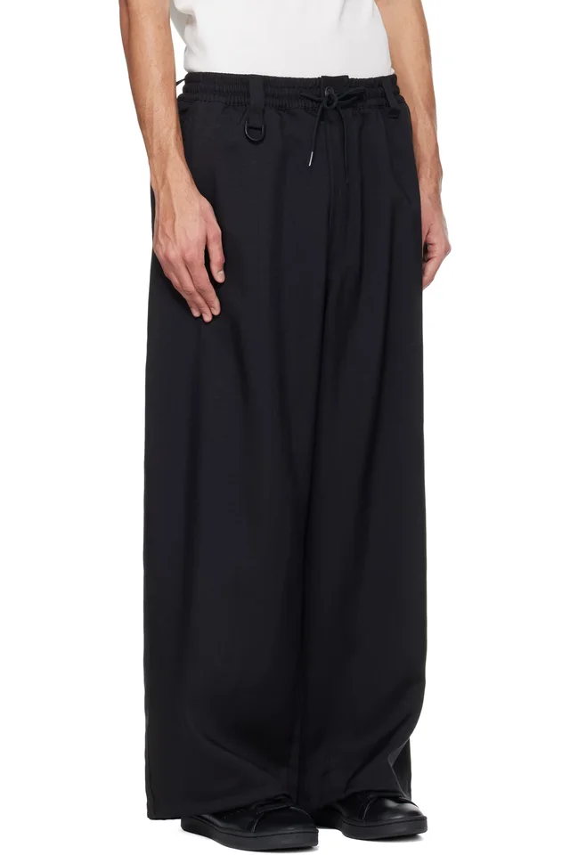 Y-3 Black Sport Uniform Pinstripe Track Pants, photo 2 of 4 from SSENSE