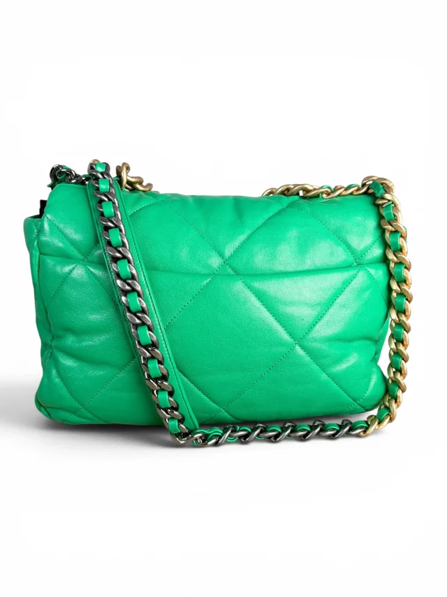 Green Lambskin Chanel 19 Large in Green Lambskin from Season 2 Consign, photo 3 of 10