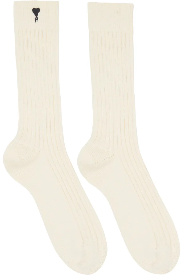 AMI Paris Three-Pack Multicolor Ami De Coeur Socks, photo 6 of 7 from SSENSE