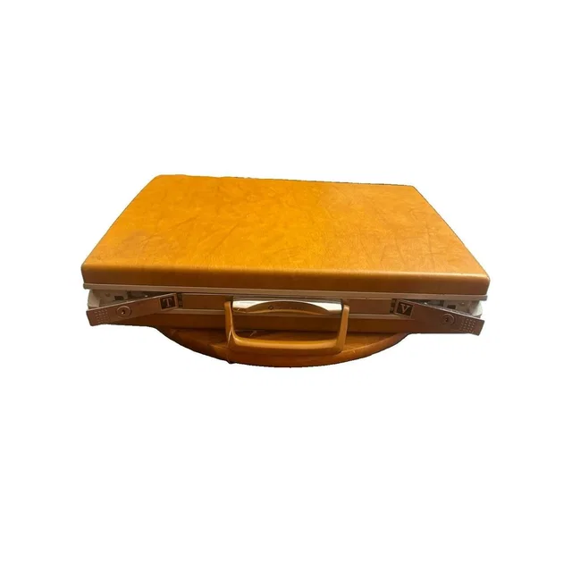 Samsonite Vintage Briefcase Camel Brown Hard Shell No Key 18”X13”X3” in brown|red from Poshmark