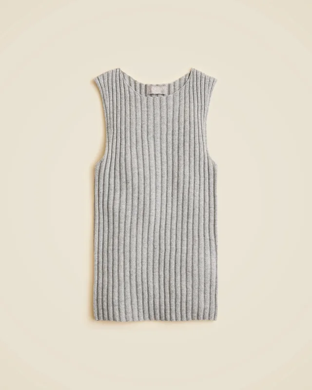 J.Crew Wide-rib cashmere sweater shell in Grey from J.Crew (Canada), photo 1 of 1