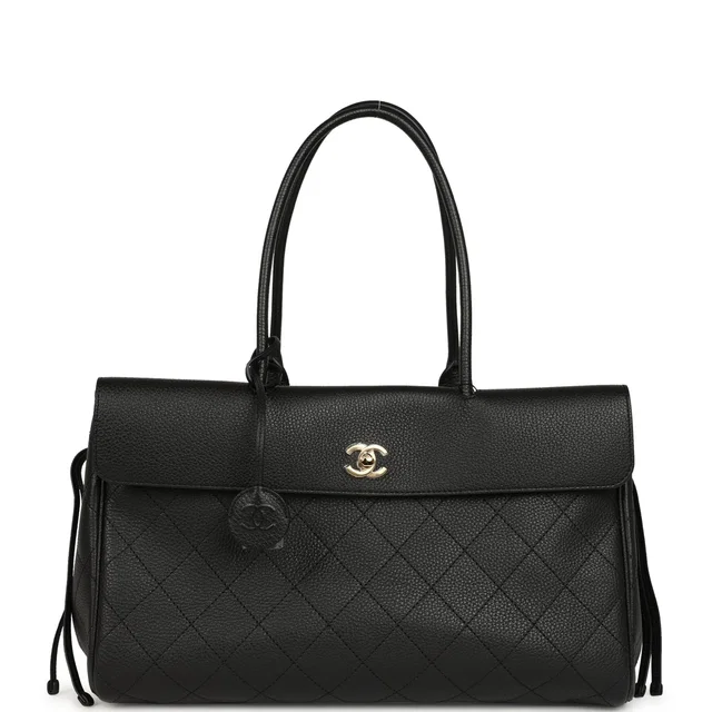 Chanel Large "Urban Essential" East West Shopping Tote Black Caviar Gold Hardware in Black Caviar leather from Madison Avenue Couture