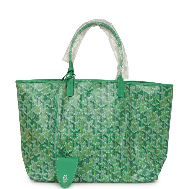 Goyard Goyardine Meadow Green Saint Louis PM Tote Palladium Hardware in Green Calfskin from Madison Avenue Couture