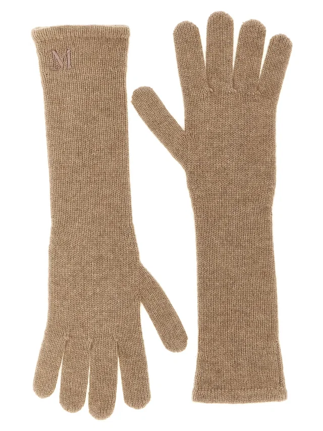 Max Mara Cashmere Gloves — Beige Pure Yarn in Beige Cashmere from HEWI