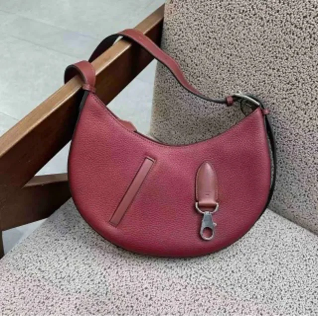 Arcon Moon Bag, Hermes Red, Charming W-Shaped Design in Red from Luxury Promise