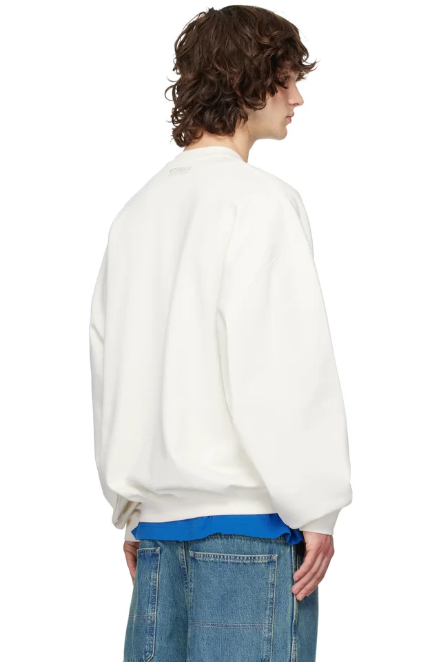 VETEMENTS Off-White 'Paris' Embroidered Sweatshirt, photo 3 of 4 from SSENSE