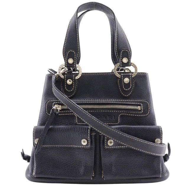 Bvlgari Leather Maxi Letter Handbag 2WAY in Leather from LuxUness