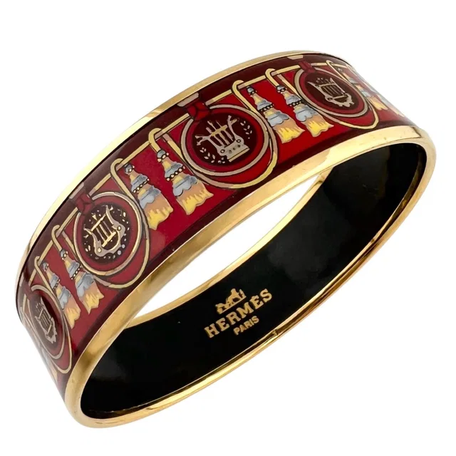 Hermès Enamel GM Bangle Metal Red Bracelet in Red from The Reluxe