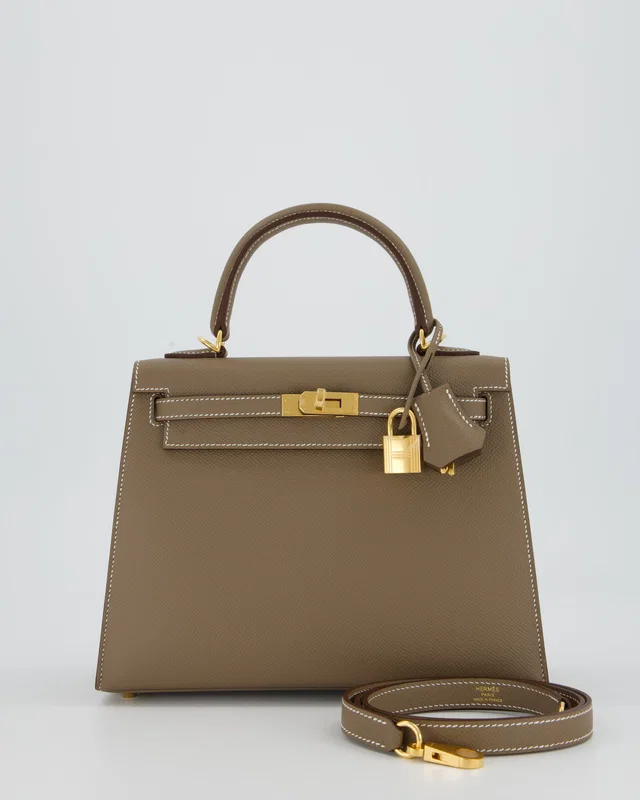 Hermès Kelly 25 Sellier Bag in Taupe Epsom leather from Sellier