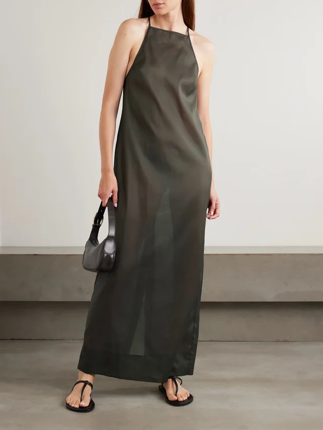 ST. AGNI Organza maxi dress in Brown, photo 2 of 2 from NET-A-PORTER (Canada)