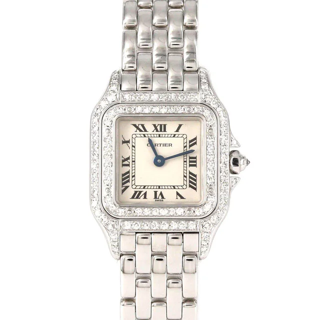Cartier Panthere SM White Gold Quartz in White from LuxUness