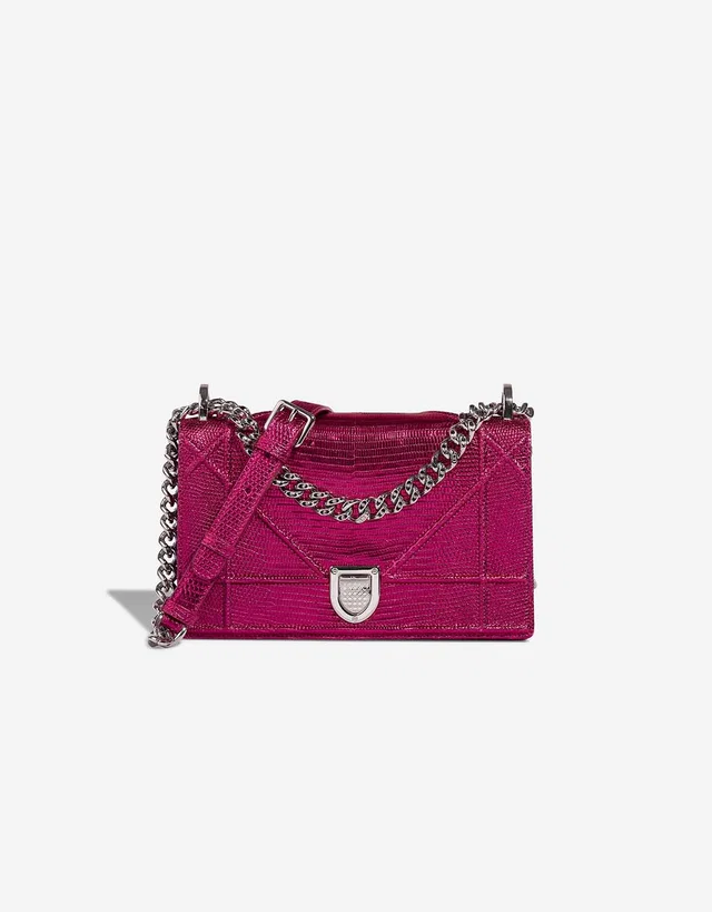 Dior Diorama Small Lizard Hot Pink in Pink Lizard from SACLÀB