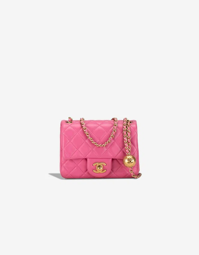 Chanel Timeless Mini Square Lamb Pink in Pink Lambskin from SACLÀB