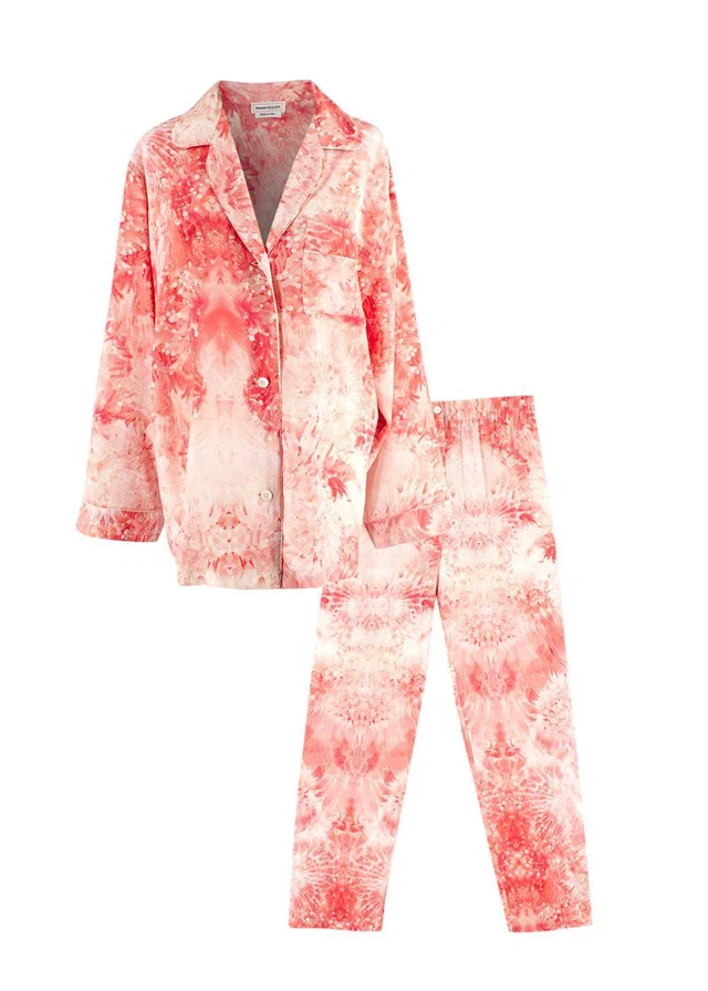 Alexander McQueen Coral Silk Pyjama Set in Silk from HEWI