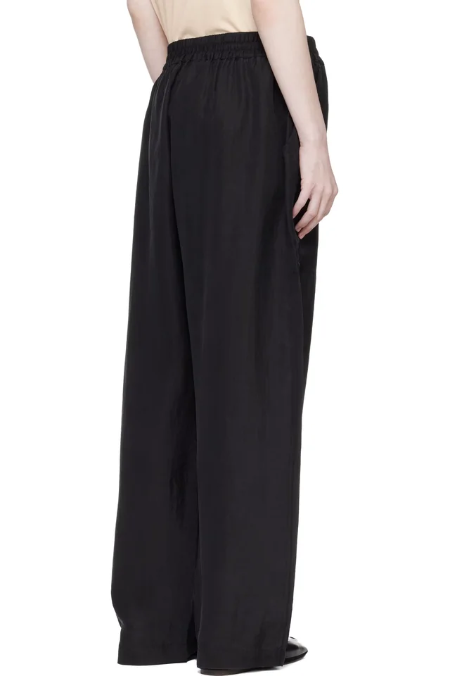 Studio Nicholson Black Capel Twill Trousers, photo 3 of 4 from SSENSE