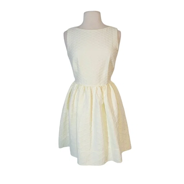 REDValentino Ivory White Fit & Flare Textured Mini Dress in white from Poshmark