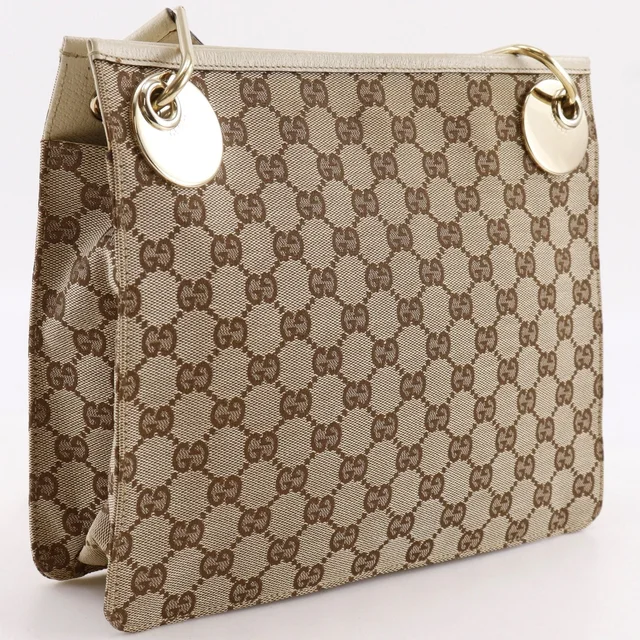 Gucci GG Canvas Shoulder Bag in Beige Canvas from LuxUness, photo 3 of 18